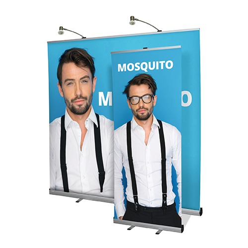 Le stand Rollup essentiel Mosquito: Stand Enrouleur mosquito. Enrouleur mosquito. Totem Rollup mosquito. Support visuel mosquito